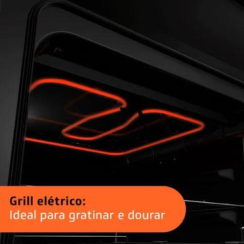 Fogão Brastemp 4 Bocas Inox com mesa de vidro, dupla chama e grill elétrico - BFO4VBR