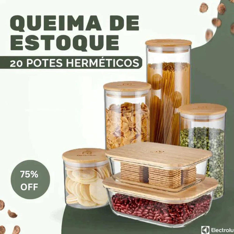 20 Potes Herméticos Compre 10 e Ganhe 10 Promoção Exclusiva 2024 - Organização e Frescor Garantidos!